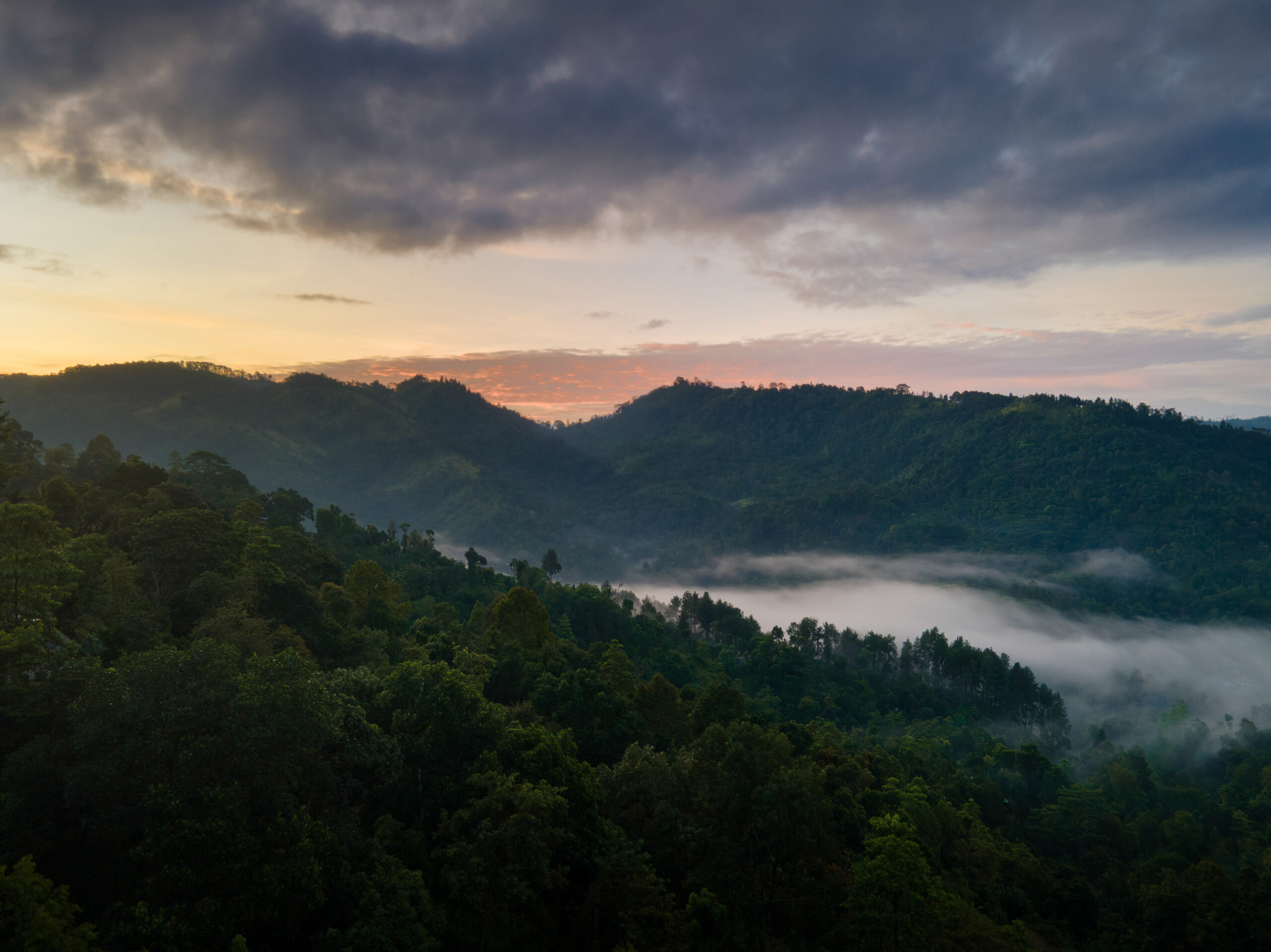 Drone view of Mount Havana in the green hills of Sri Lanka